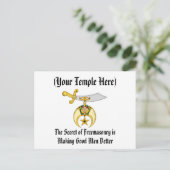 MASONIC / SHRINERS EMBLEM POSTKARTE (Stehend Vorderseite)