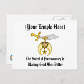 MASONIC / SHRINERS EMBLEM POSTKARTE (Vorne/Hinten)