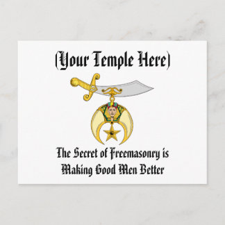 MASONIC / SHRINERS EMBLEM POSTKARTE