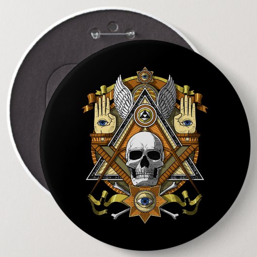 Masonic Skull Button (Vorne & Hinten)