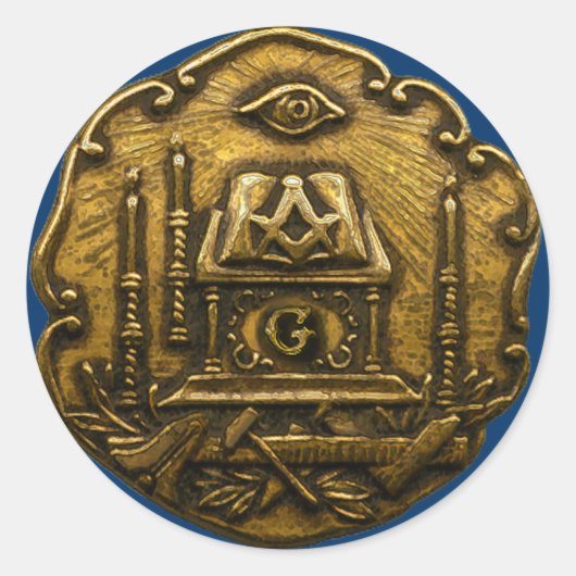 Masonic Small ink Runder Aufkleber (Vorderseite)
