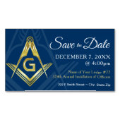 Masonic speichert das Datum Magnete Navy Gold Free (Vorderseite)
