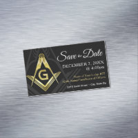 Masonic speichert die Datumsmagnete | Schwarz und