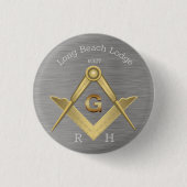 Masonic Square und Compass Monogram Button (Vorderseite)