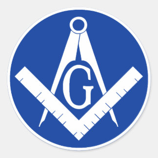 Masonic Square und Compass Runder Aufkleber