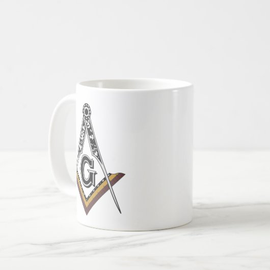 Masonic Square und Compass-Tasse Kaffeetasse (Vorderseite Links)