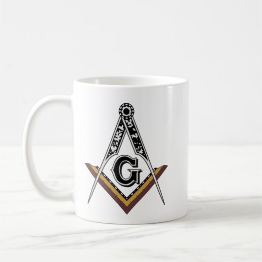 Masonic Square und Compass-Tasse Kaffeetasse (Links)