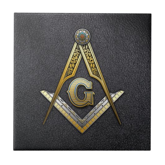 Masonic Square und Compasses Fliese (Vorderseite)