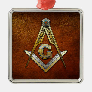 Masonic Square und Compasses Ornament Aus Metall