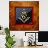 Masonic Square und Compasses Poster (Heimbüro)