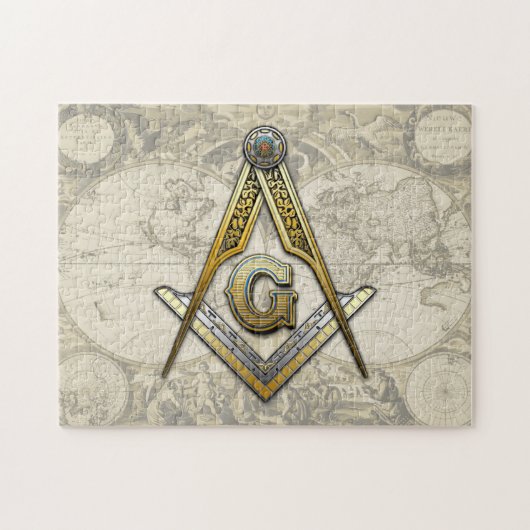 Masonic Square und Compasses Puzzle (Horizontal)