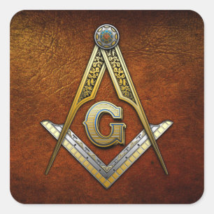 Masonic Square und Compasses Quadratischer Aufkleber