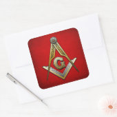 Masonic Square und Compasses Quadratischer Aufkleber (Umschlag)