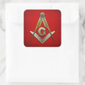 Masonic Square und Compasses Quadratischer Aufkleber (Tasche)
