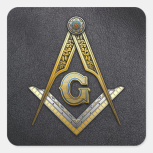 Masonic Square und Compasses Quadratischer Aufkleber