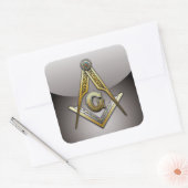 Masonic Square und Compasses Quadratischer Aufkleber (Umschlag)