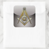 Masonic Square und Compasses Quadratischer Aufkleber (Tasche)