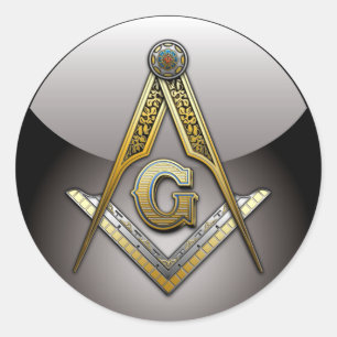 Masonic Square und Compasses Runder Aufkleber
