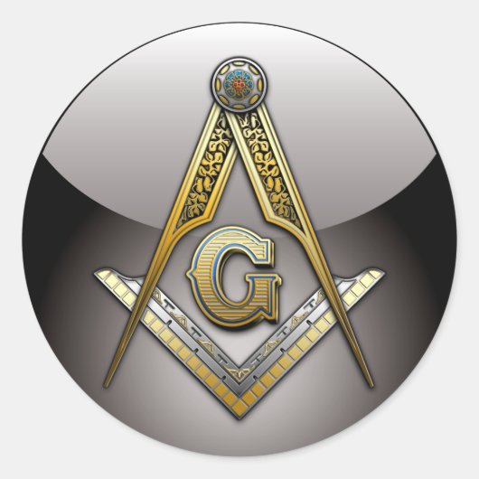 Masonic Square und Compasses Runder Aufkleber (Vorderseite)