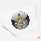 Masonic Square und Compasses Runder Aufkleber (Umschlag)
