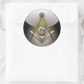 Masonic Square und Compasses Runder Aufkleber (Tasche)