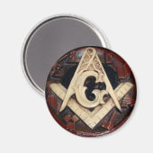 Masonic Squre & Compasses Buttons Magnet (Vorderseite/Rückseite)