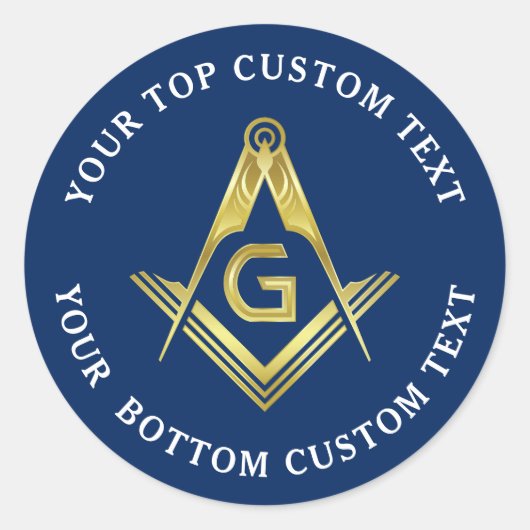 Masonic Stickers | Gold Square & Compass (Vorderseite)