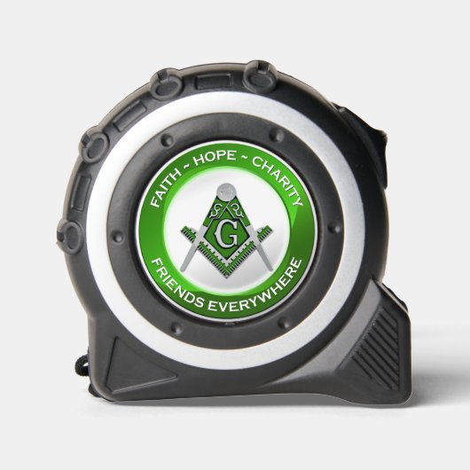Masonic Tape Measure Green Maßband (Vorderseite)