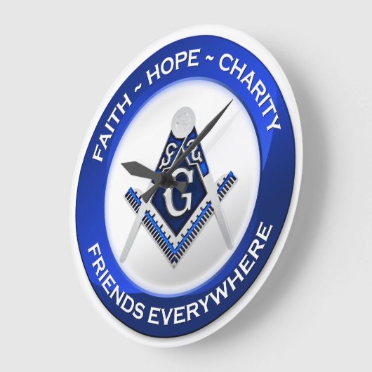 Masonic Wall Clock Große Wanduhr (Winkel)