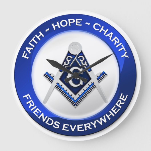 Masonic Wall Clock Große Wanduhr (Vorderseite)