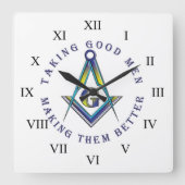 Masonic Wall Clock Quadratische Wanduhr (Vorderseite)