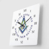 Masonic Wall Clock Quadratische Wanduhr (Winkel)