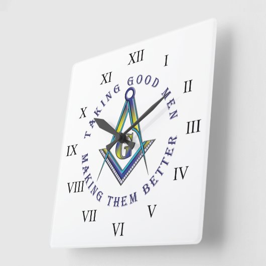 Masonic Wall Clock Quadratische Wanduhr (Winkel)