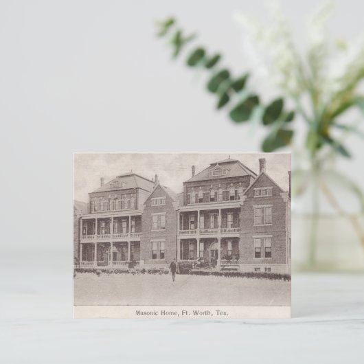 Masonic Zuhause, Fort Worth, TX Postkarte (Stehend Vorderseite)
