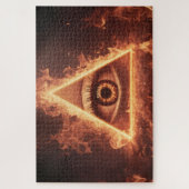 masonische Augenpyramide illuminati im Feuersymbol Puzzle (Vertikal)
