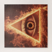 masonische Augenpyramide illuminati im Feuersymbol Puzzle (Vertikal)