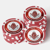 Masonische Poker Chips Rot (Stapel)