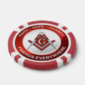 Masonische Poker Chips Rot (Einzeln)