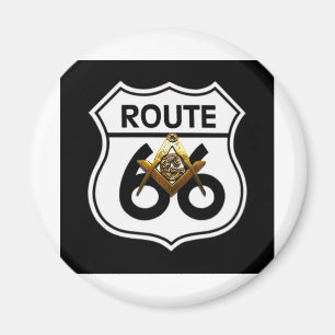 Masonische Route 66 Schild Magnet