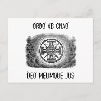 Masonische Symbole ORDO AB CHAO Postkarte