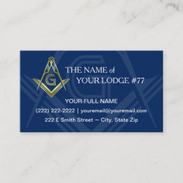 Masonische Visitenkarten | Navy Blue Gold Freemaso Visitenkarte