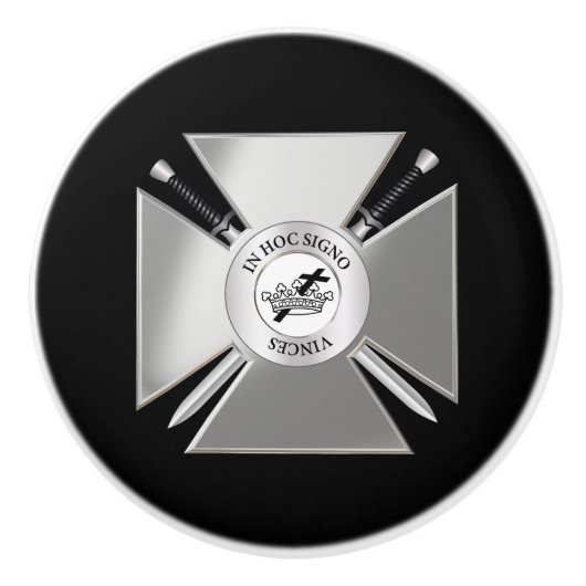 Masonisches Kreuz Keramikknauf (Vorderseite)