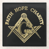 Masonisches Symbol Glasuntersetzer (Vorderseite)