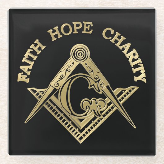 Masonisches Symbol Glasuntersetzer (Vorderseite)