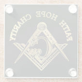 Masonisches Symbol Glasuntersetzer (Rückseite)