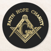 Masonisches Symbol Runder Pappuntersetzer (Vorderseite)