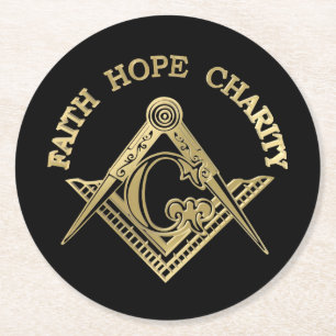 Masonisches Symbol Runder Pappuntersetzer