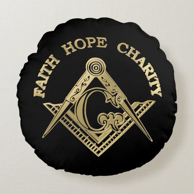 Masonisches Symbol Rundes Kissen (Vorderseite)