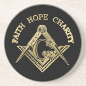 Masonisches Symbol Sandstein Untersetzer (Vorne)