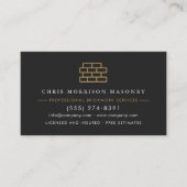 Masonry Brick Mason Contractor Company Visitenkarte (Vorderseite)